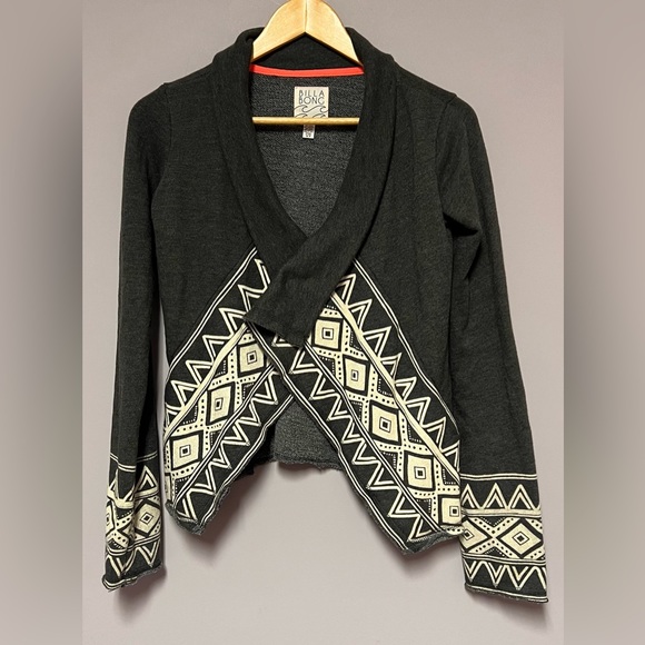 BILLABONG Gray AZTEC Sweater FLYAWAY Women S - Picture 2 of 9